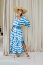 Solstice Long Tunic – Abstract Bubble Tie Dye